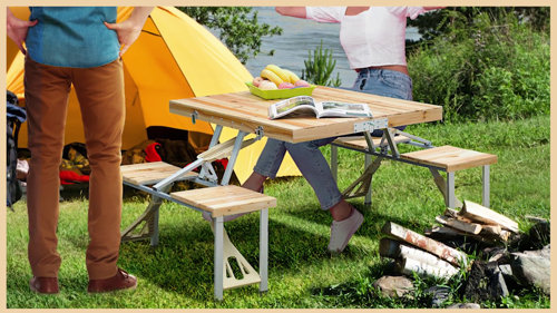 Camping picnic discount table and chairs